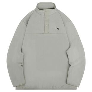 安踏儿童卫衣男女童2026春季新款摇粒绒立领外套暖套头衫内搭上衣