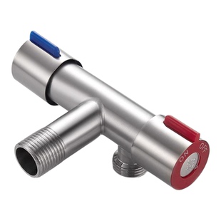 不锈钢洗衣机水龙头分流器一进二出双控三通双出水分水开关三角阀