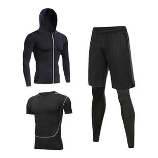 胖子冰丝防晒衣运动服套装男跑步速干肥佬300斤健身减肥篮球训练