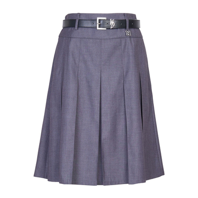 婉甸2026春季新品岩石灰压褶中裙百褶裙学院风可爱短裙1251K07GX2