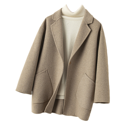 2024秋冬宽松阔版双面羊绒大衣女