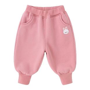 嘟嘟家宝宝裤子男童加绒卫裤冬款儿童运动裤女童冬季保暖束脚长裤