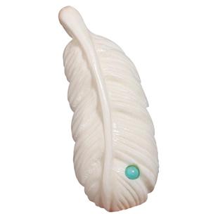 猛犸牙雕刻小羽毛吊坠小提溜手链项坠挂饰挂件文玩108手串DIY配饰