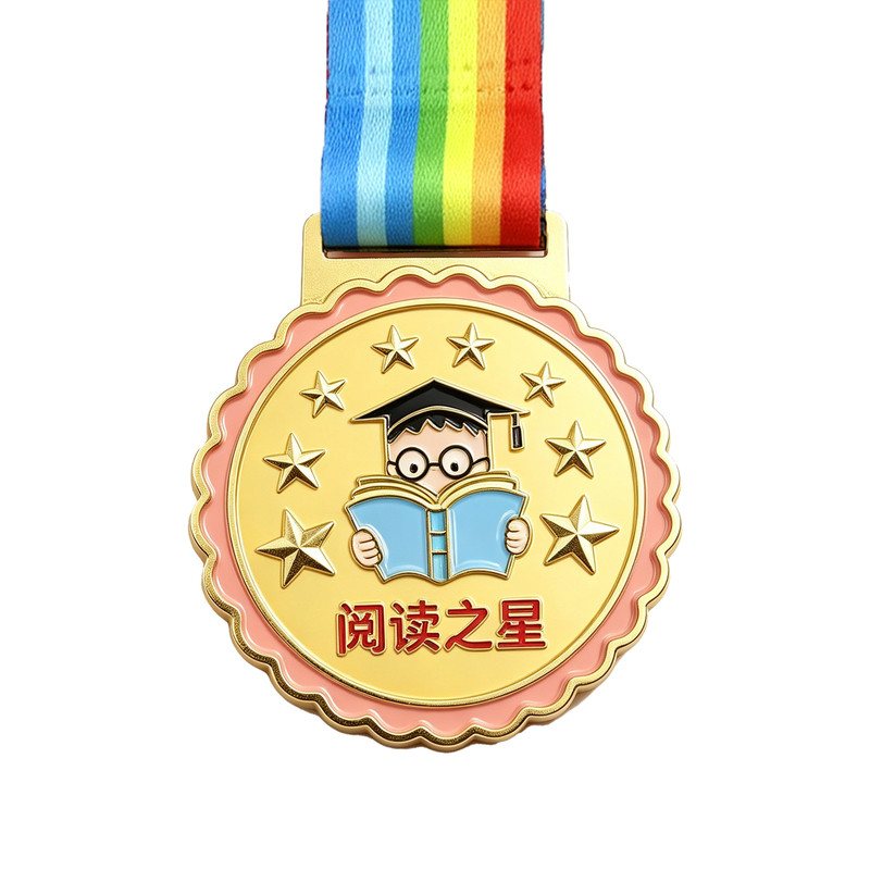 阅读打卡奖牌定制儿童学生奖励牌金属奖章鼓励阅读之星
