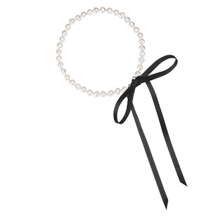 硬糖原创首饰 蝴蝶结天然巴洛克珍珠项链女choker颈饰锁骨链颈链