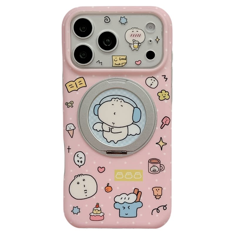 MoreRex古早ins卡通天使面包人360支架适用苹果18手机壳小众iphone17promax新款18pro全包15防摔保护套14女16