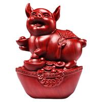 紅花梨木雕十二生肖龍蛇工藝品