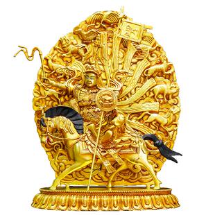 欧斯特格萨尔王铜像摆件 手工錾刻尼泊尔工艺家居客厅装饰品铜器