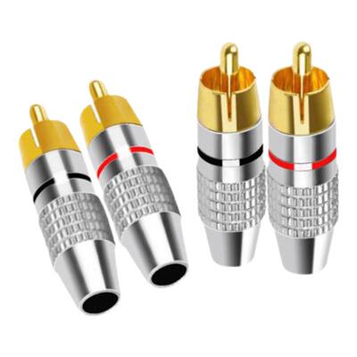 厂家直销镀金免焊rca莲花插接头