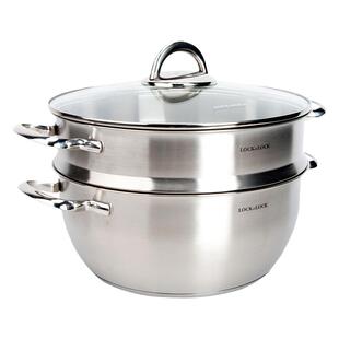 乐扣乐扣28cm不锈钢蒸锅2层蒸笼304多功能万用锅电磁炉通用厨具