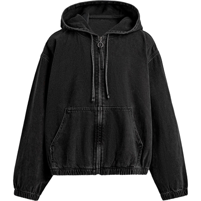 西班牙单！水洗连帽牛仔夹克外套