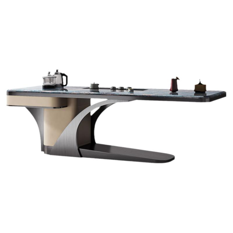 诚骏轻奢大理石办公桌带茶台一体式现代高级感艺术设计师款泡茶桌