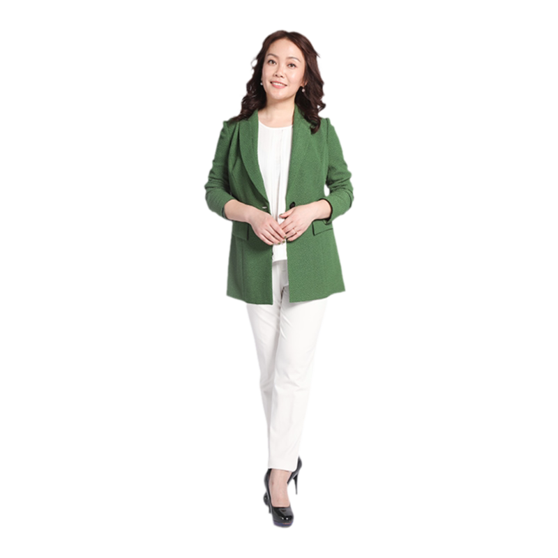 绿色泡泡纱西服LS13145A
