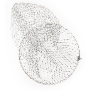 不锈钢抄网兜尼龙网可折叠1cm鱼线编织防挂钩大物实心圈8mm抄网头