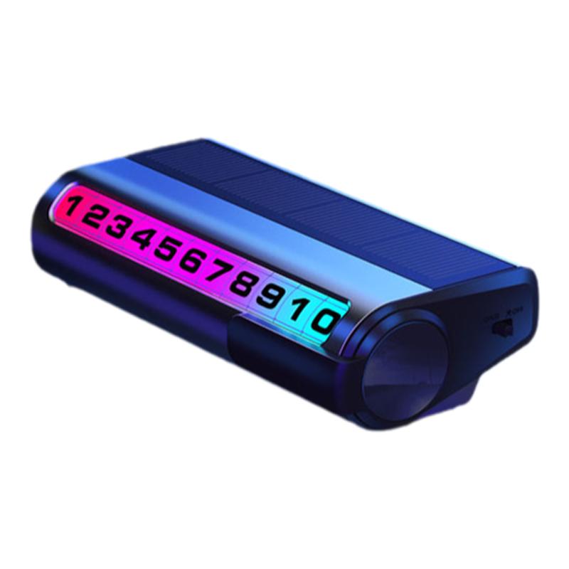 太阳能临时停车号码显示牌光感夜灯高端滚轮调节铝合金隐藏挪车牌