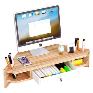 三角电脑增高架办公桌女生工位桌面转角显示器收纳置物架改造神器