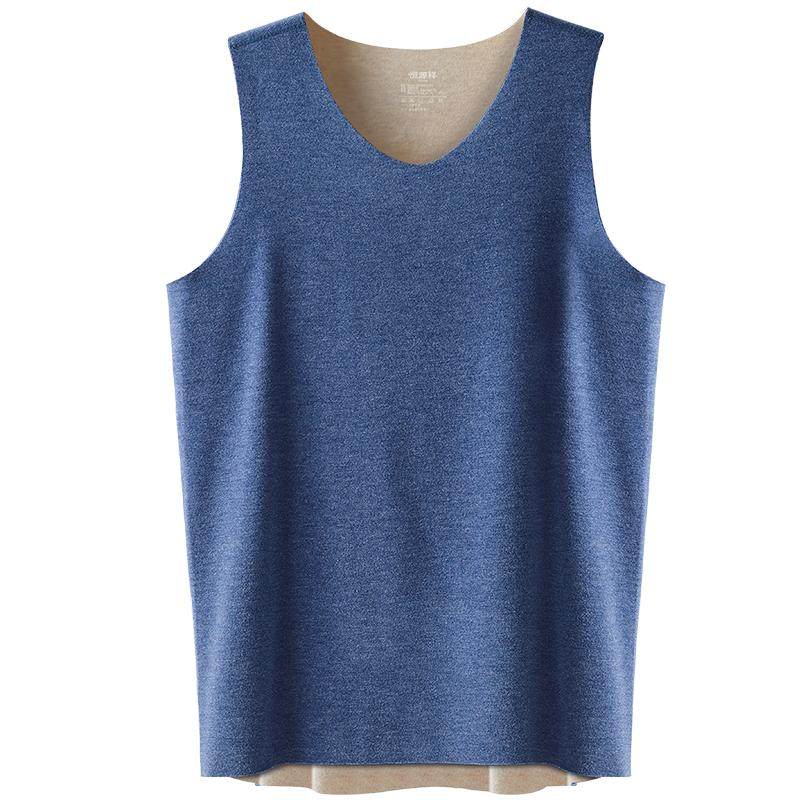 恒源祥保暖背心男羊毛蚕丝德绒冬