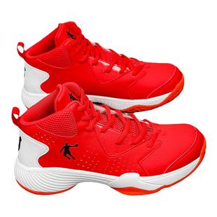 乔丹篮球鞋男鞋2025冬季新款红色皮面运动鞋男士专业实战高帮球鞋