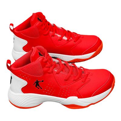 乔丹篮球鞋男高帮红色皮面运动鞋