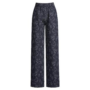 女士牛仔裤春秋2025新款阔腿裤大码垂感宽松直筒裤中年妈妈长裤子