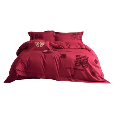 婚庆四件套全棉结婚大红四件套