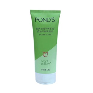 Ponds旁氏清透控油平衡洗颜泥75g天然海盐洁净清爽润泽男女洗面奶