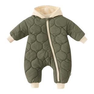 贝贝城婴儿冬装连体衣秋冬新款宝宝爬服加厚衣服男宝外出抱衣棉衣