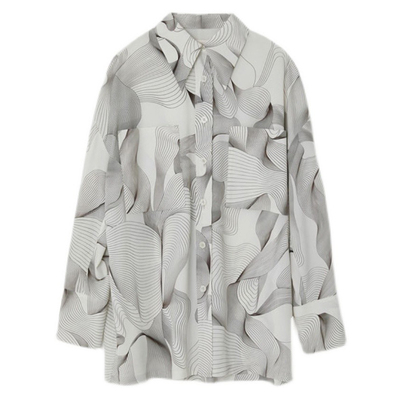 小众设计感印花衬衫宽松长袖