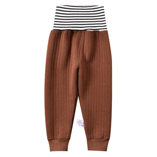 宝宝高腰护肚裤夹棉婴儿保暖裤秋冬内穿打底男女儿童纯棉秋裤单条