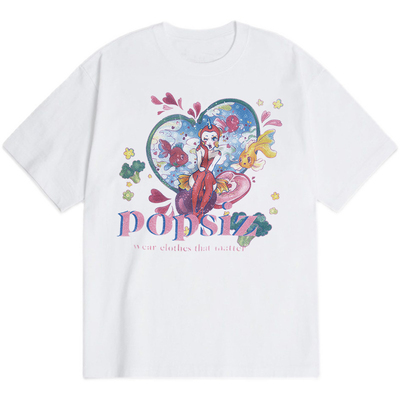 韩范十足的美人鱼印花圆领夏季单品