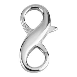 珍珠项链扣子链接手链扣连接扣8字弹簧扣头DIY925纯银双开龙虾扣