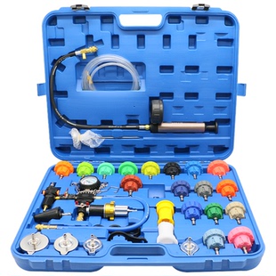 34件套汽车水箱打压测漏仪冷却防冻液加注更换工具真空压力检测表