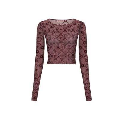 MARINESERRE秋冬印花网纱上衣