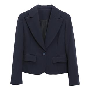 图曼朵藏青色西装套装女2026春季职场ol通勤面试正装西服外套套裙