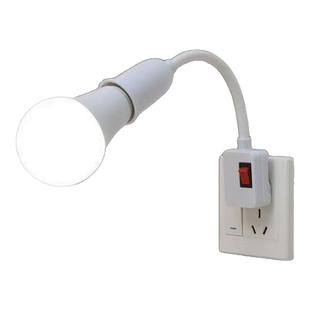 家用插座灯E27螺口灯座插电式照明灯卧室床头灯泡带插头灯小夜灯