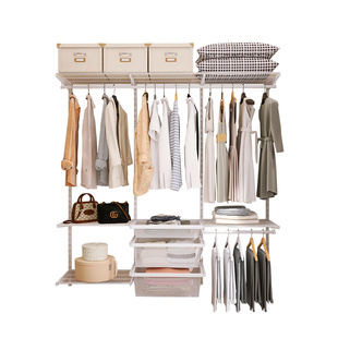 美达斯2.6米金属衣帽间步入开放式小户型钢架衣柜折叠门卧室衣橱