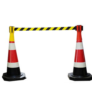 10米雪糕筒伸缩头警示柱护栏围栏2米隔离栏警示带排队加厚3米塑料