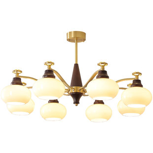 依诗豪 中古风法式全光谱护眼柿子吊灯设计师款复古客厅餐厅灯具