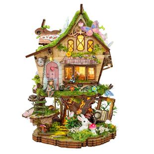 西西弗罗温的树屋手工模型微缩场景diy小屋木质拼装积木生日礼物