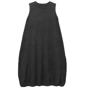 鹿与飞鸟[Warm Days]灰灯笼连衣裙|无袖圆领廓形感懒人打底裙6509