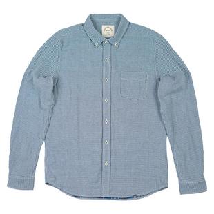 小溪秋冬新款衬衫男士长袖修身千鸟纹格子纯棉衬衣日系商务休闲潮