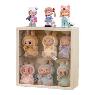 labubu展示盒挂墙拉布布搪胶公仔收纳盒棉花娃娃毛绒玩具透明娃柜