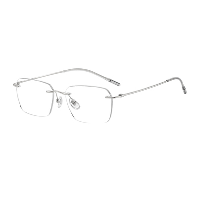 初明超轻钛架无框眼镜男女通用