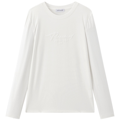 太平鸟立体水溶字母长袖T恤