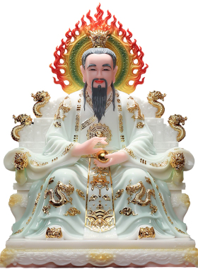 汉白玉灵宝天尊太上老君三清祖师爷神像道德天尊元始天尊家用供奉
