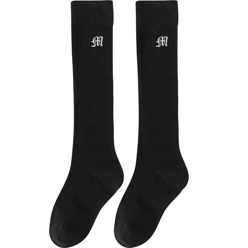 无骨袜子女小腿袜显瘦夏季薄款压力瘦腿黑白色长袜半腿及膝长筒袜