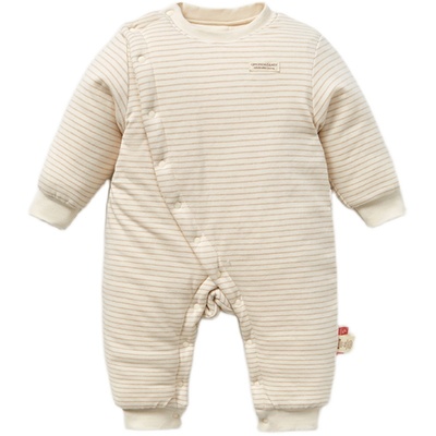 婴儿保暖连体衣秋冬加厚棉服