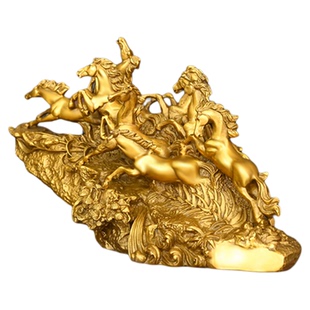 纯黄铜八骏雄风摆件八马奔腾摆件双马二马生肖马吉祥物办公家居