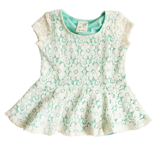 女童蕾丝短袖上衣夏装公主童装儿童女孩宝宝可爱洋气110-130cm