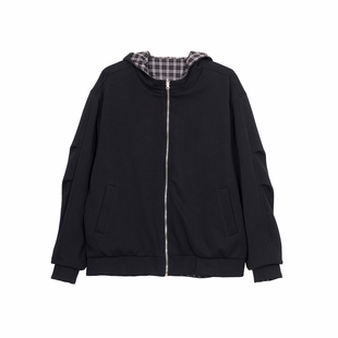 Hualun双面穿夹克拉链卫衣男款套装加厚外套男连帽休闲一整套搭配